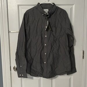 NWT Goodfellow Standard Fit Casual Button Down Dress Shirt Gray Size Large
